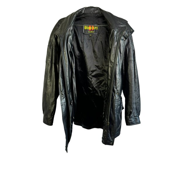 Vintage Dimitri Couture Black Leather Jacket – Men’s Medium, Moto Utility Style - Picture 9 of 11